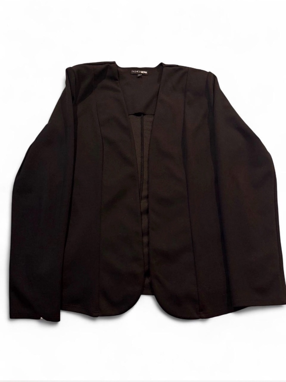 Fashion Nova Black Open-Front Blazer Jacket